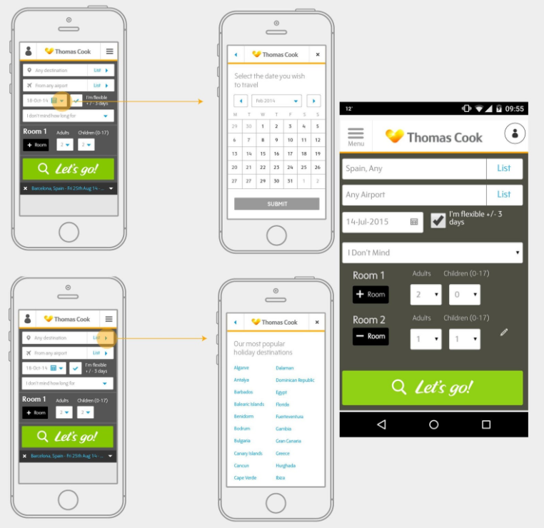 Sponsored hotel listings on search result page.